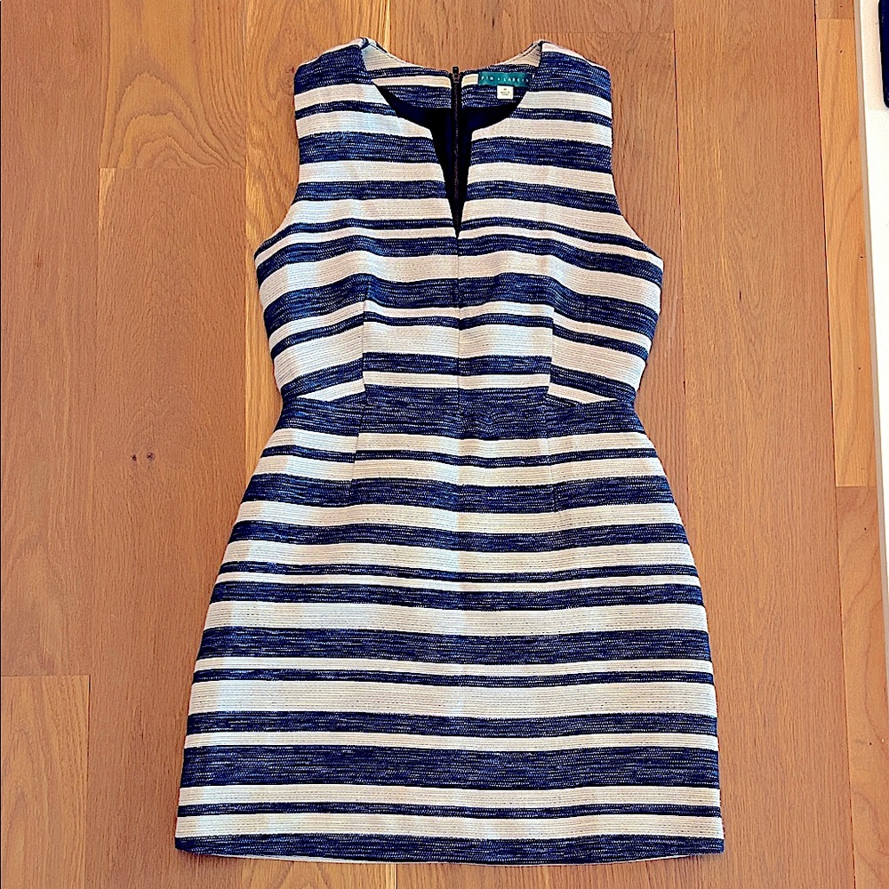 Navy and white striped mini